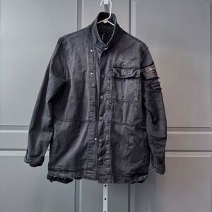 Free People Charcoal Military Field Jacket SZ M